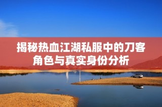 揭秘热血江湖私服中的刀客角色与真实身份分析