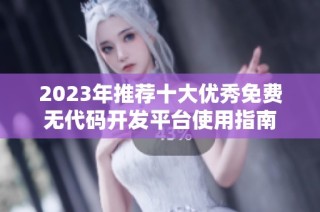 2023年推荐十大优秀免费无代码开发平台使用指南