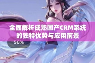 全面解析成熟国产CRM系统的独特优势与应用前景