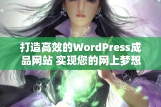 打造高效的WordPress成品网站 实现您的网上梦想