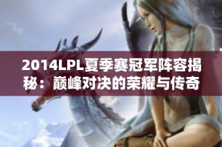 2014LPL夏季赛冠军阵容揭秘：巅峰对决的荣耀与传奇