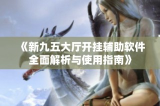 《新九五大厅开挂辅助软件全面解析与使用指南》