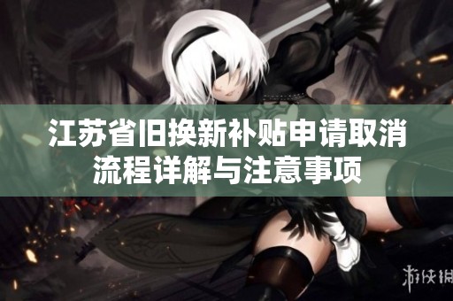 江苏省旧换新补贴申请取消流程详解与注意事项