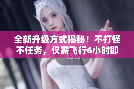 全新升级方式揭秘！不打怪不任务，仅需飞行6小时即可从10级升至满级