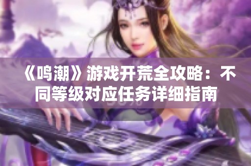 《鸣潮》游戏开荒全攻略：不同等级对应任务详细指南