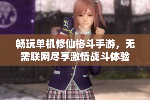 畅玩单机修仙格斗手游，无需联网尽享激情战斗体验