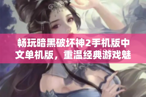 畅玩暗黑破坏神2手机版中文单机版，重温经典游戏魅力