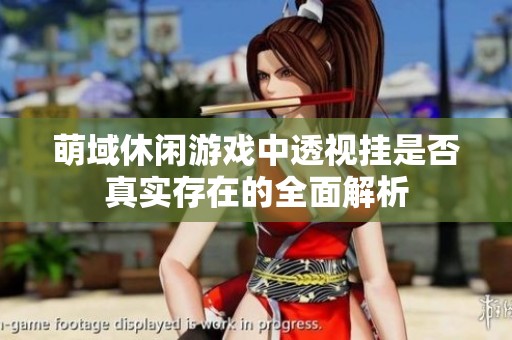 萌域休闲游戏中透视挂是否真实存在的全面解析